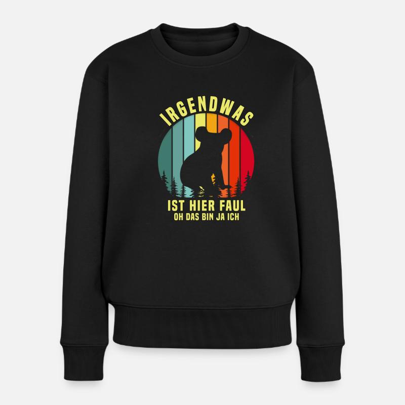 Irgendwas ist hier Faul OH DAS BIN JA ICH - Frauen Premium Bio Pullover - Schwarz