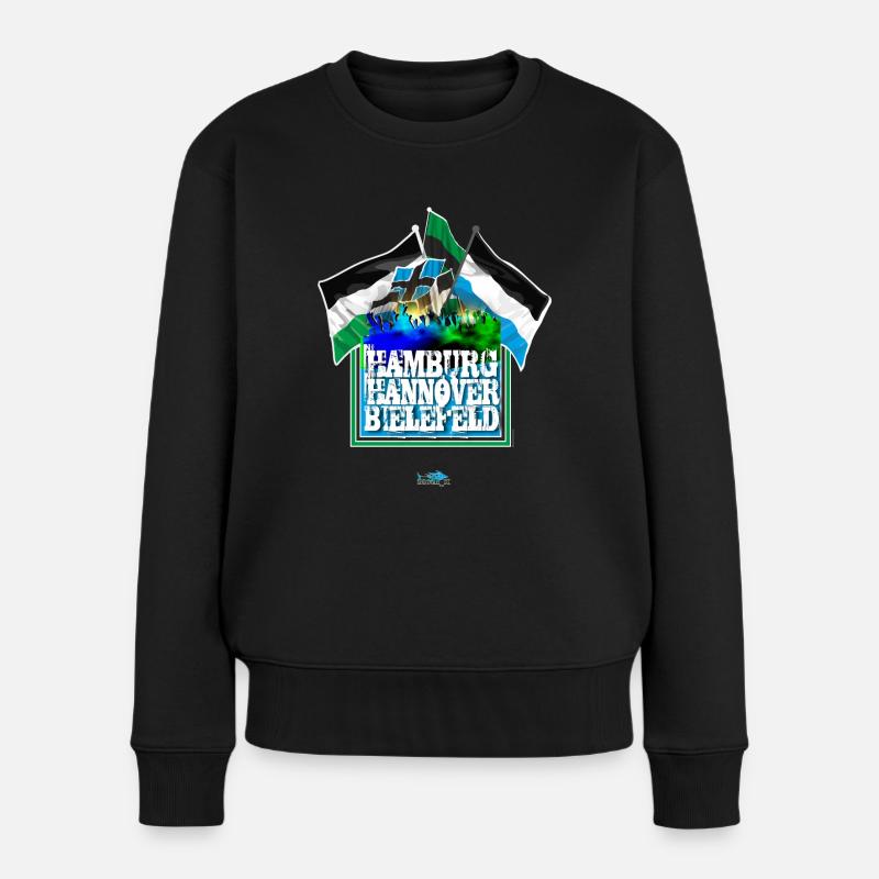 Hamburg - Hannover - Bielefeld - Frauen Premium Bio Pullover - Schwarz