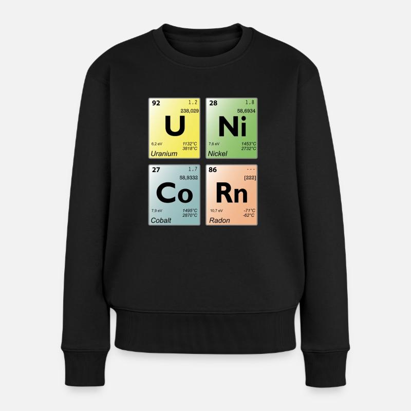 Unicorn Periodensystem - Frauen Premium Bio Pullover - Schwarz