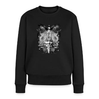 Chaman psychédélique - Pull Premium bio Femme - noir - Devant - Julia (174cm)