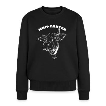 Muh Tanten - Frauen Premium Bio Pullover - Schwarz - Vorne - Julia (174cm)