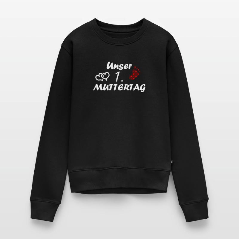 Der erster Muttertag Text mit Herzen und Muster Frauen Premium Bio Pullover