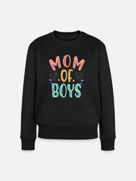 Mom of boys - Frauen Premium Bio Pullover - Schwarz