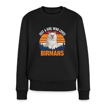 CHAT - BIRMANE CHAT BIRMANS - Pull Premium bio Femme - noir - Devant - Julia (174cm)