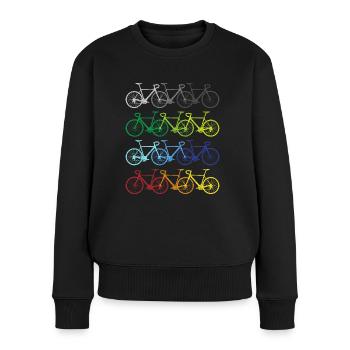 Vélos arc-en-ciel cyclistes cyclistes - Pull Premium bio Femme - noir - Devant - Julia (174cm)