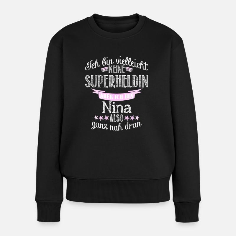 nina - Frauen Premium Bio Pullover - Schwarz