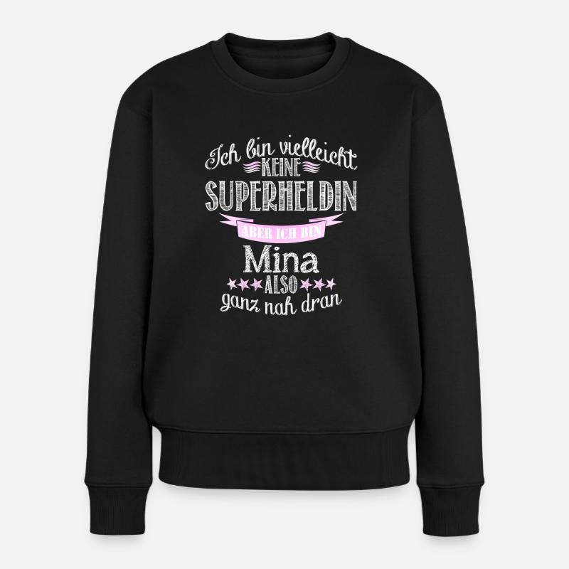 mina - Frauen Premium Bio Pullover - Schwarz