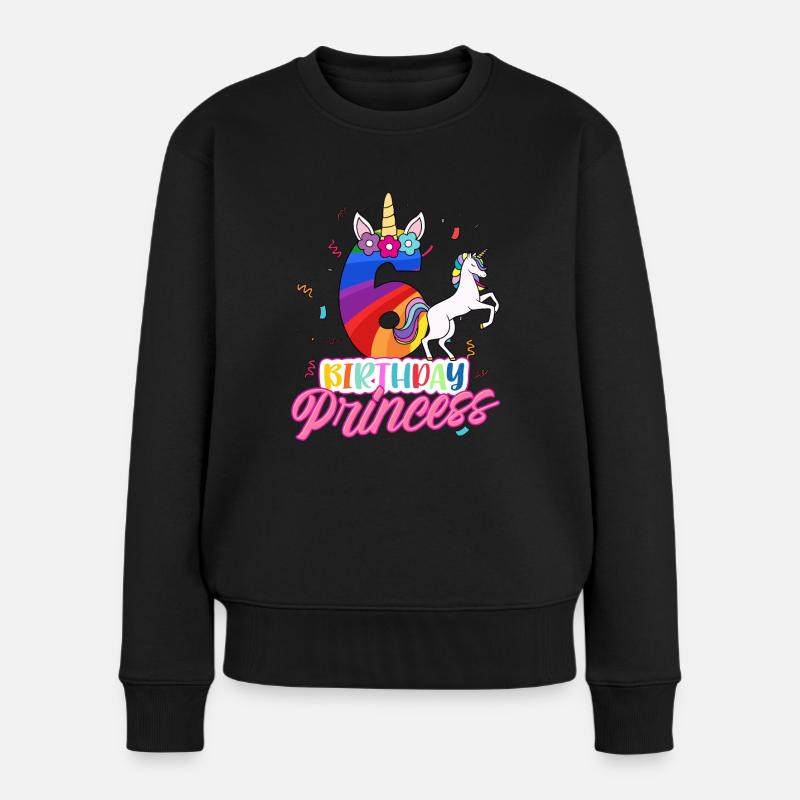 6. Geburtstag Mädchen - Frauen Premium Bio Pullover - Schwarz