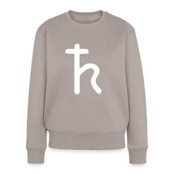 Astrologisches Symbol Saturn - Frauen Premium Bio Pullover - Taupe - Vorne - Julia (174cm)