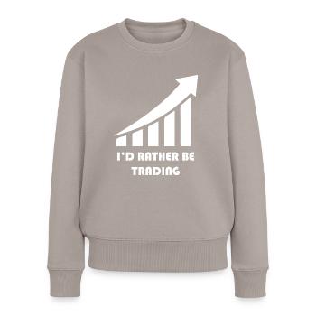 Trading de Bitcoin et d'actions cryptographiques - Pull Premium bio Femme - taupe - Devant - Julia (174cm)