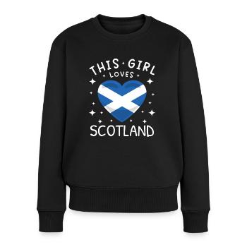 Schottland Flagge Schottische Fahne Alba GB UK - Frauen Premium Bio Pullover - Schwarz - Vorne - Julia (174cm)