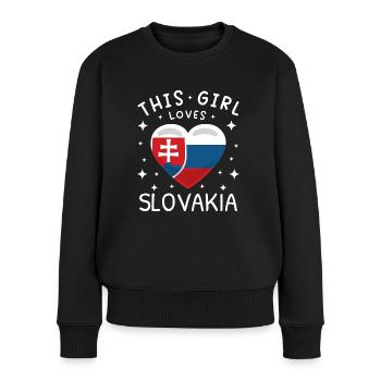 Slovaquie drapeau slovaque vintage drapeau slovaque - Pull Premium bio Femme - noir - Devant - Julia (174cm)