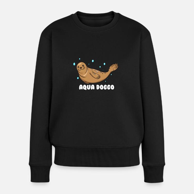 Aqua Doggo - Frauen Premium Bio Pullover - Schwarz