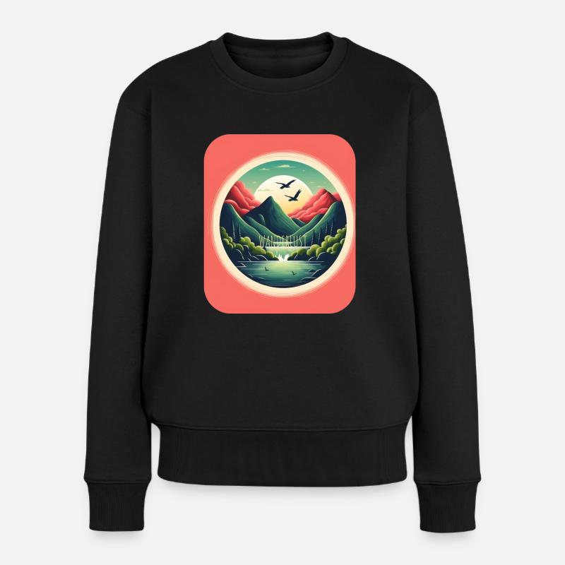 Süße Traumlandschaft - Frauen Premium Bio Pullover - Schwarz