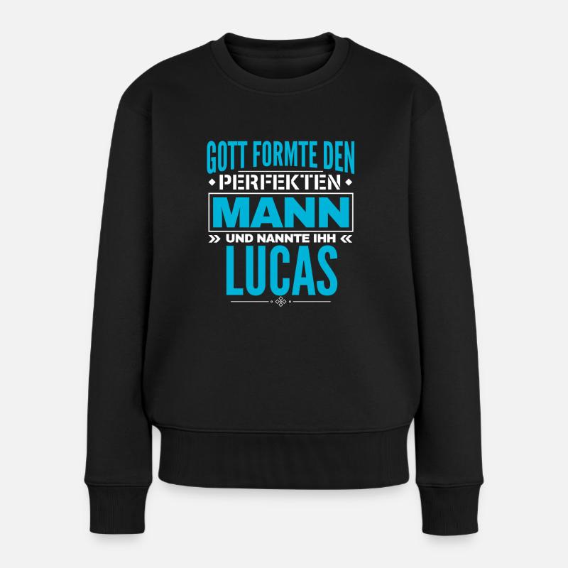 Lucas Name Design - Frauen Premium Bio Pullover - Schwarz
