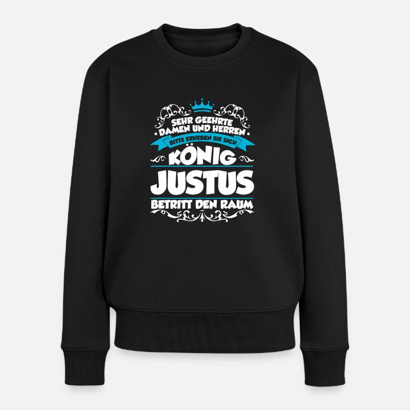 Justus Name Design - Frauen Premium Bio Pullover - Schwarz