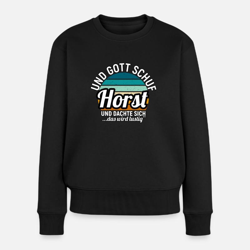 Horst - Frauen Premium Bio Pullover - Schwarz