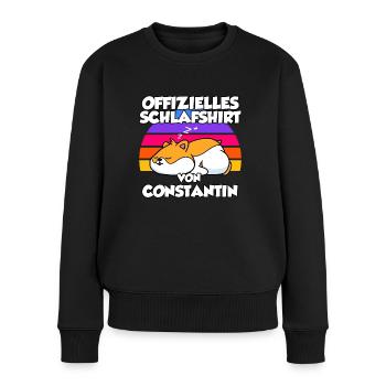 Offizielles Schlafshirt Von Constantin - Frauen Premium Bio Pullover - Schwarz - Vorne - Julia (174cm)