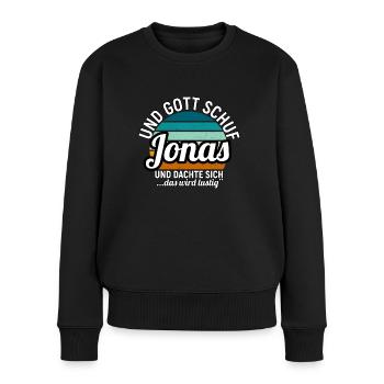 Jonas - Frauen Premium Bio Pullover - Schwarz - Vorne - Julia (174cm)
