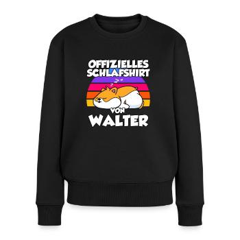 Offizielles Schlafshirt Von Walter - Frauen Premium Bio Pullover - Schwarz - Vorne - Julia (174cm)