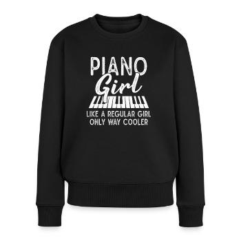 Piano Fille Pianiste Musicien Clavier - Pull Premium bio Femme - noir - Devant - Julia (174cm)