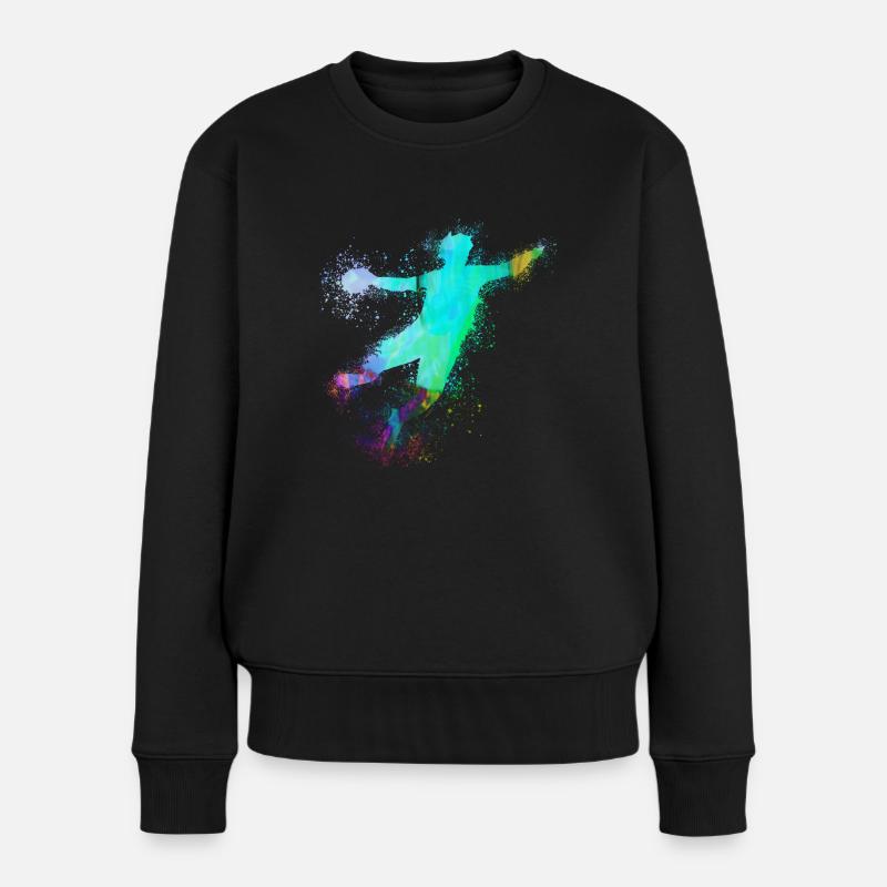 Handball, handballer, Beachhandball,Graffiti - Frauen Premium Bio Pullover - Schwarz