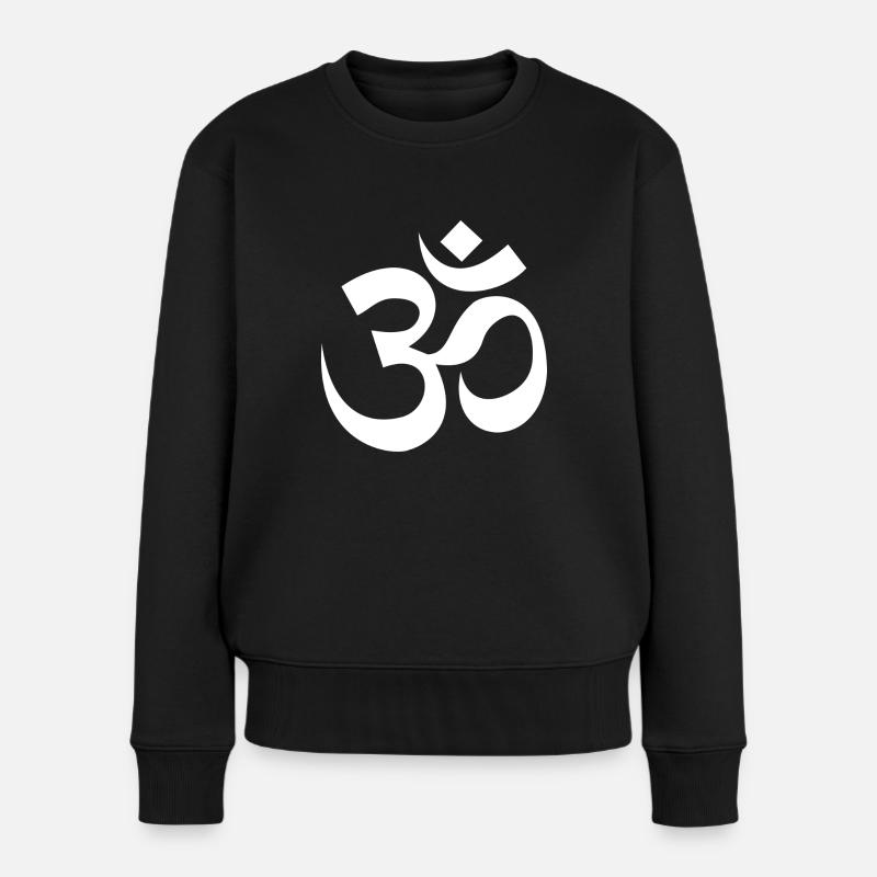 Om - Women's Premium Organic Jumper - black