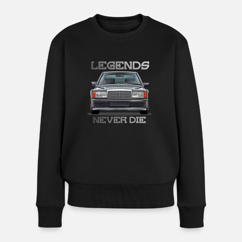 W201 190E legends never die - Frauen Premium Bio Pullover - Schwarz