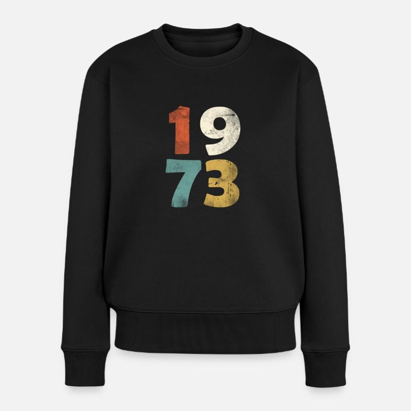 45e anniversaire look rétro - Année cadeau 1973 - Pull Premium bio Femme - noir