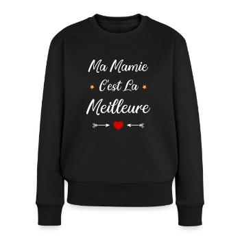 Ma mamie c'est la meilleure - Pull Premium bio Femme - noir - Devant - Julia (174cm)