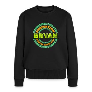 Bryan als Bryan - Frauen Premium Bio Pullover - Schwarz - Vorne - Julia (174cm)