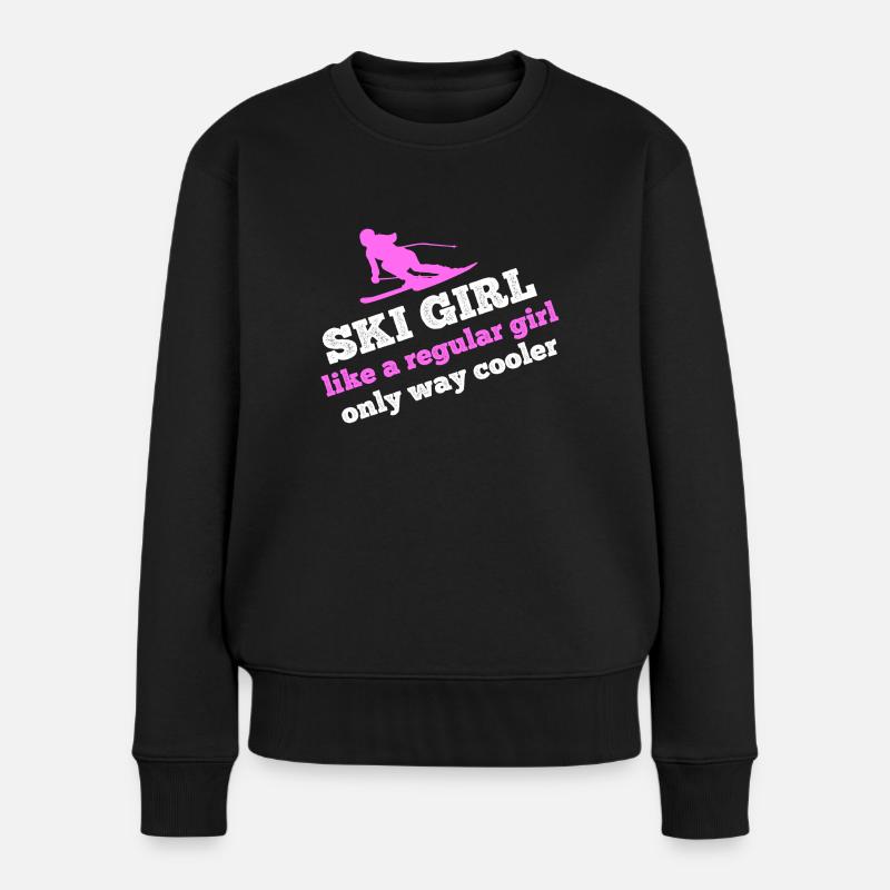 Ski Girl - Frauen Premium Bio Pullover - Schwarz
