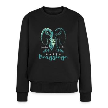bergziege bergwandern bergziel via ferrata alpin - Frauen Premium Bio Pullover - Schwarz - Vorne - Julia (174cm)