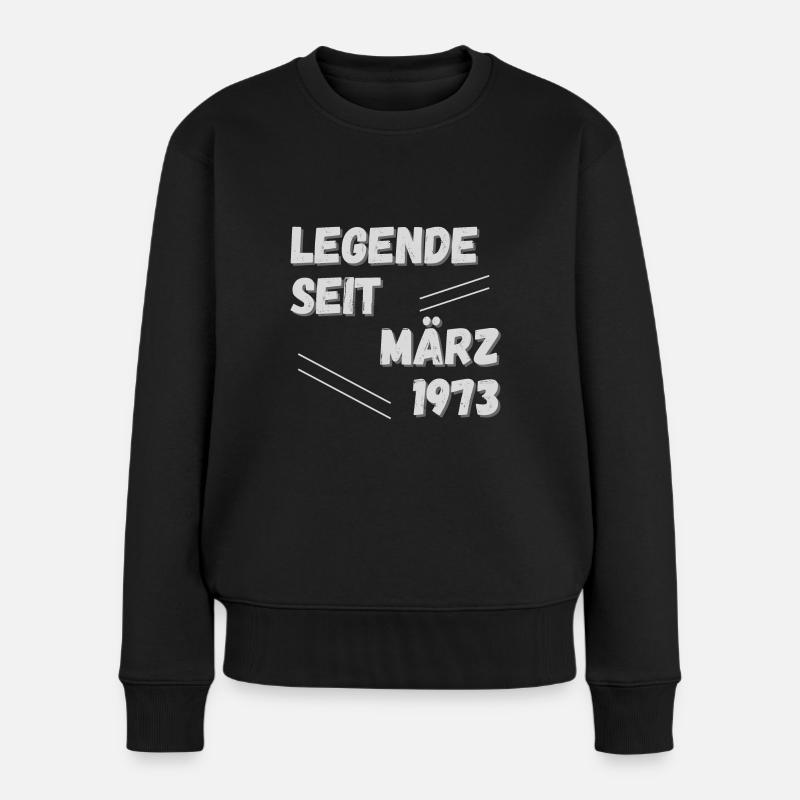Legende seit März1973 - Geburtstag - Frauen Premium Bio Pullover - Schwarz
