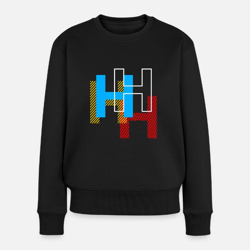 H Buchstabe - Frauen Premium Bio Pullover - Schwarz