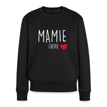 Tee-Shirt Mamie Chérie - Pull Premium bio Femme - noir - Devant - Julia (174cm)