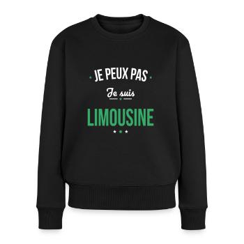 Je peux pas je suis Limousine - Pull Premium bio Femme - noir - Devant - Julia (174cm)