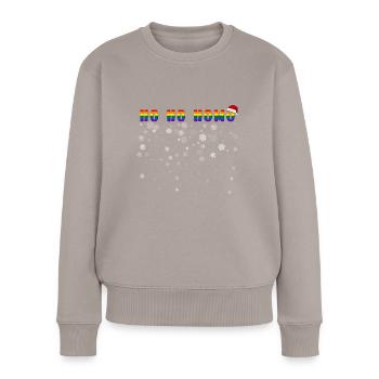 Ho Ho Homo! - Frauen Premium Bio Pullover - Taupe - Vorne - Julia (174cm)