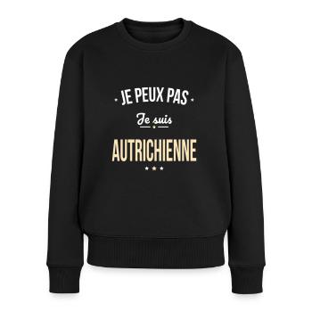 Je peux pas je suis Autrichienne - Pull Premium bio Femme - noir - Devant - Julia (174cm)