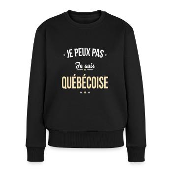 Je peux pas je suis Québecoise - Pull Premium bio Femme - noir - Devant - Julia (174cm)