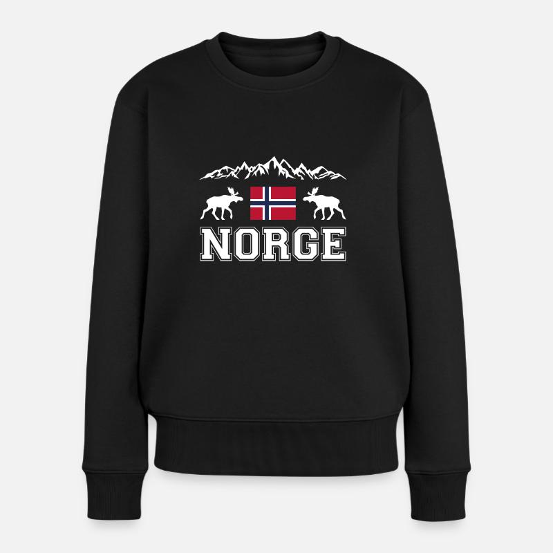 Norwegen - Frauen Premium Bio Pullover - Schwarz