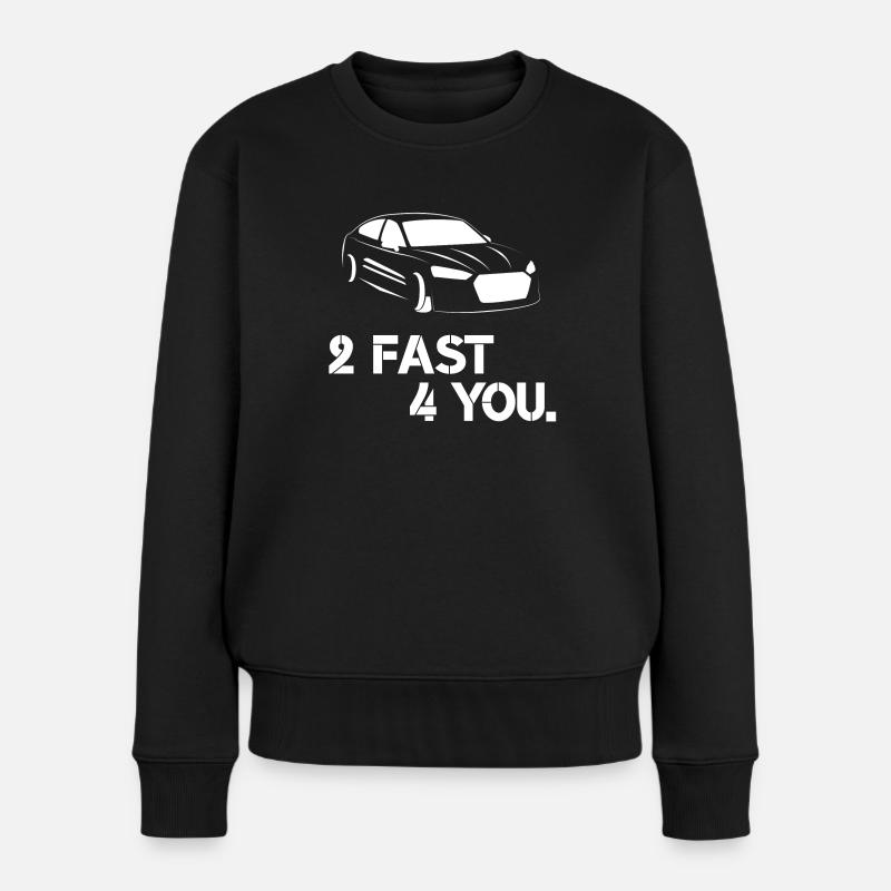 Auto Spruch - Frauen Premium Bio Pullover - Schwarz