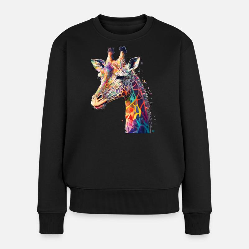 Giraffe - Frauen Premium Bio Pullover - Schwarz
