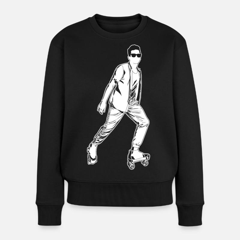 Rollschuhläufer - Frauen Premium Bio Pullover - Schwarz