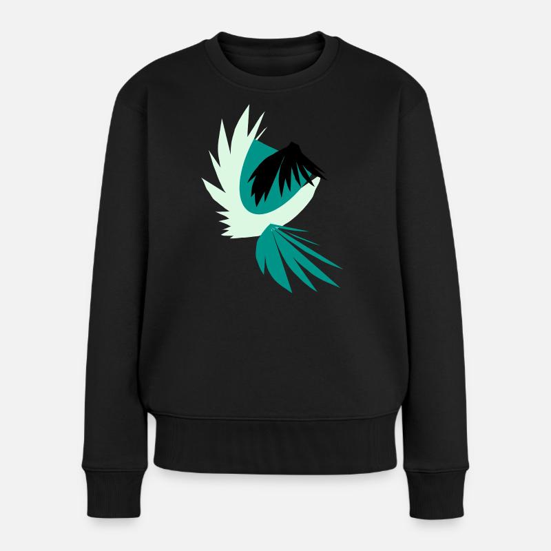 Feuilles de palmier tropical dans le vent - Pull Premium bio Femme - noir