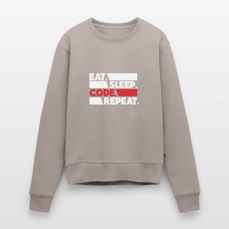 Eat Sleep Code Repeat Programmeur Devloper Pull Premium bio Femme