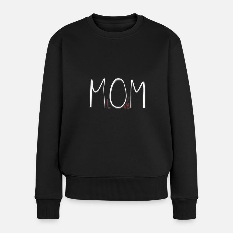 Zeige Elternliebe - Love Mum - Frauen Premium Bio Pullover - Schwarz