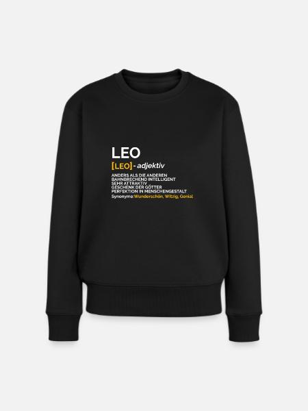 Leo - Frauen Premium Bio Pullover - Schwarz