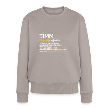 Timm - Women's Premium Organic Jumper - taupe - Front - Julia (174cm)