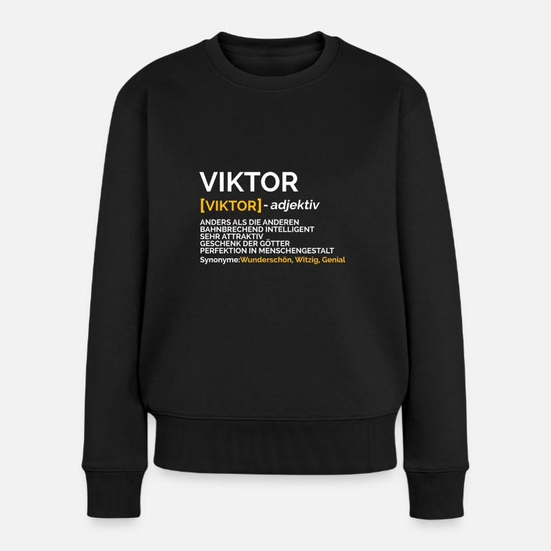 Viktor - Frauen Premium Bio Pullover - Schwarz